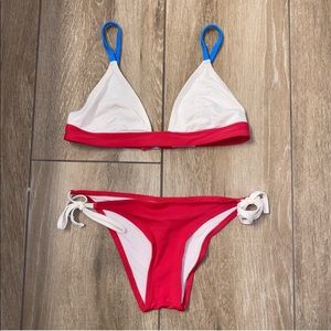 Solid and Striped Bikini Set